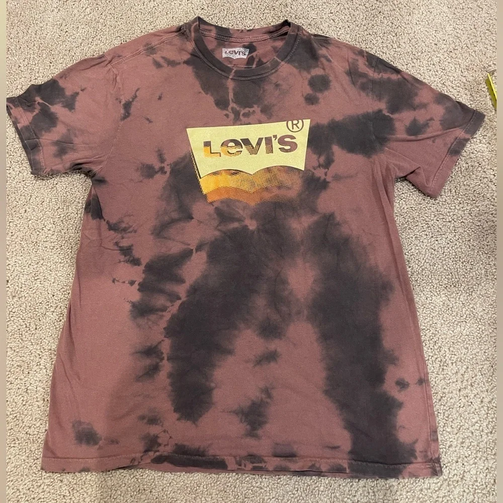 LEVI'S Rust Dust Brown CrewNeck Tie Dye Shirt